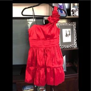 Off the shoulder red dress